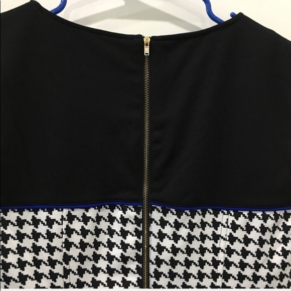 SPENSE black white Houndstooth sheath dress color block size 6 - Picture 7 of 9